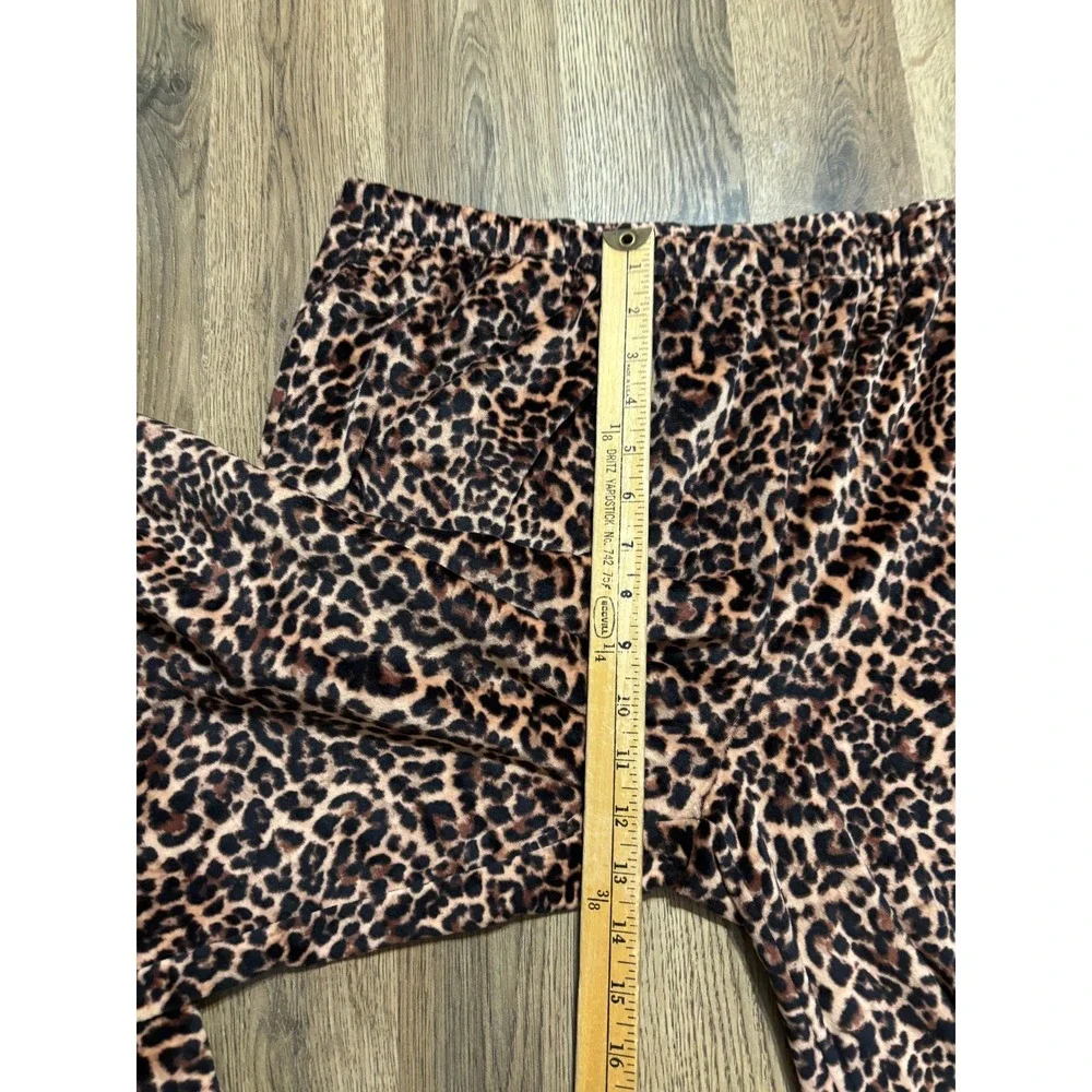 Joyspun Pajama Set Women Size 2X Leopard Print Velvet 2-Piece Sleepwear
